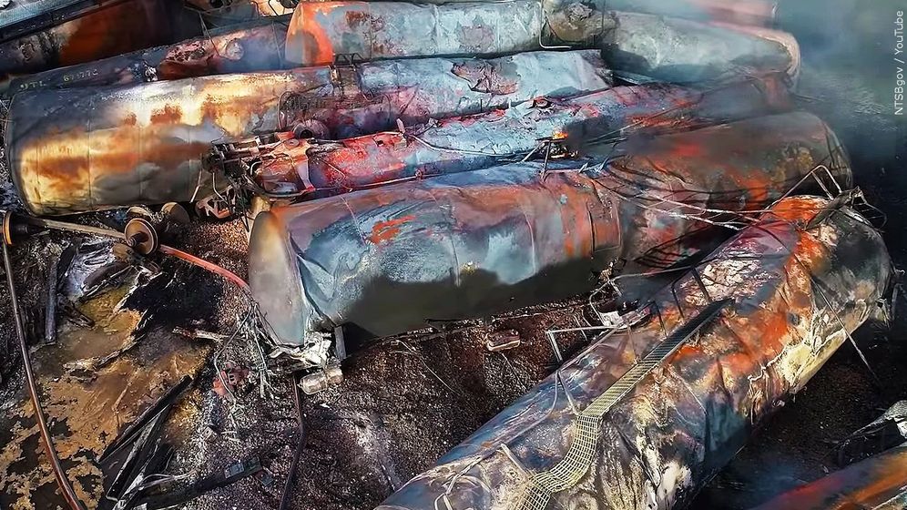 Norfolk Southern freight train derailment in East Palestine, Ohio.