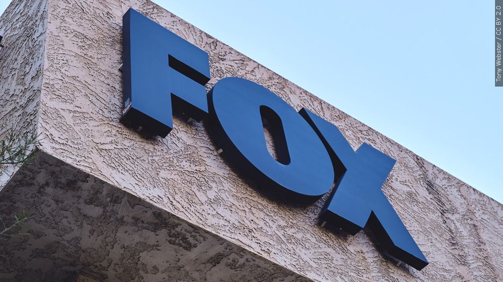The FOX logo on a building.