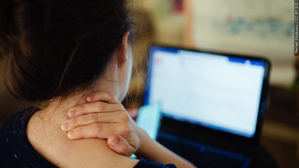 Person in distress while on the phone