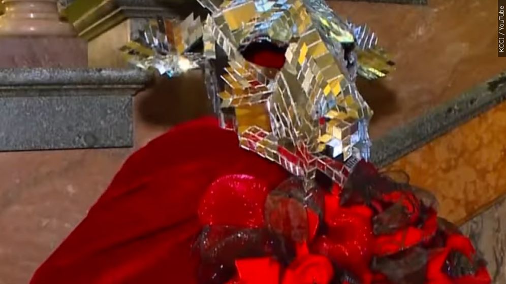 Part of a display erected in December at Iowa Capitol by The Satanic Temple.