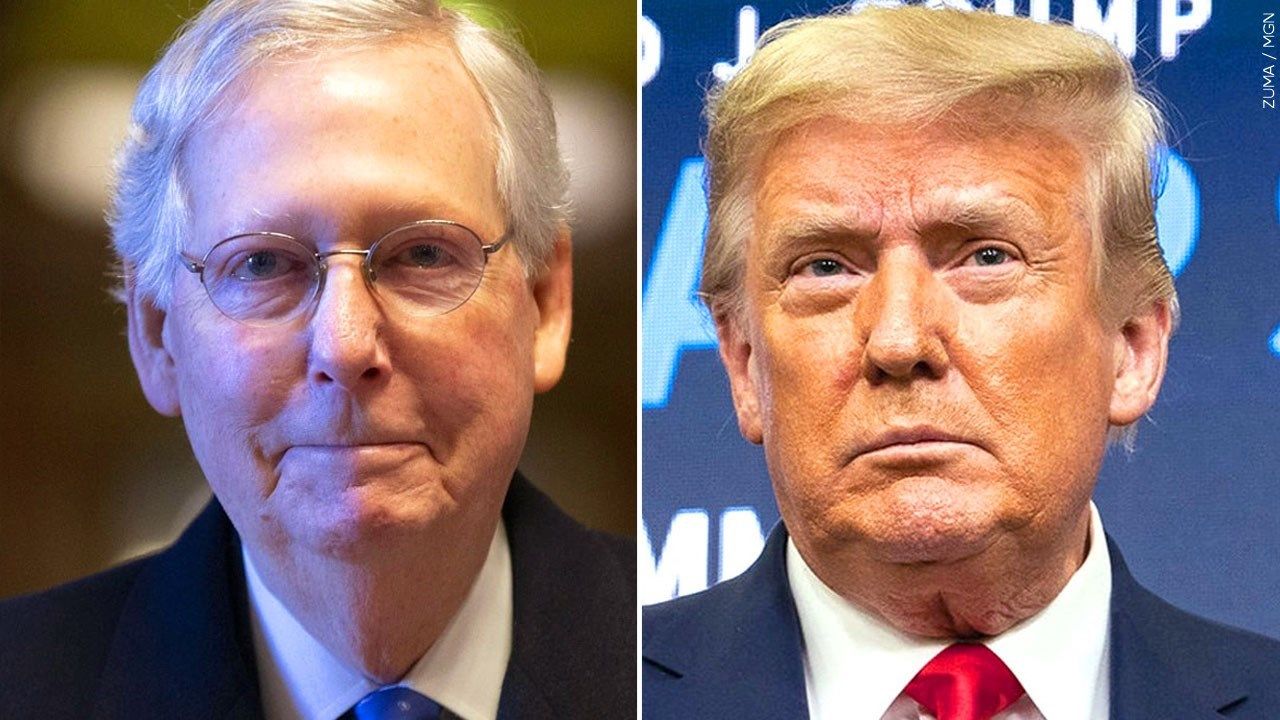 (left to right) Senator Mitch McConnell and former US President Donald Trump.