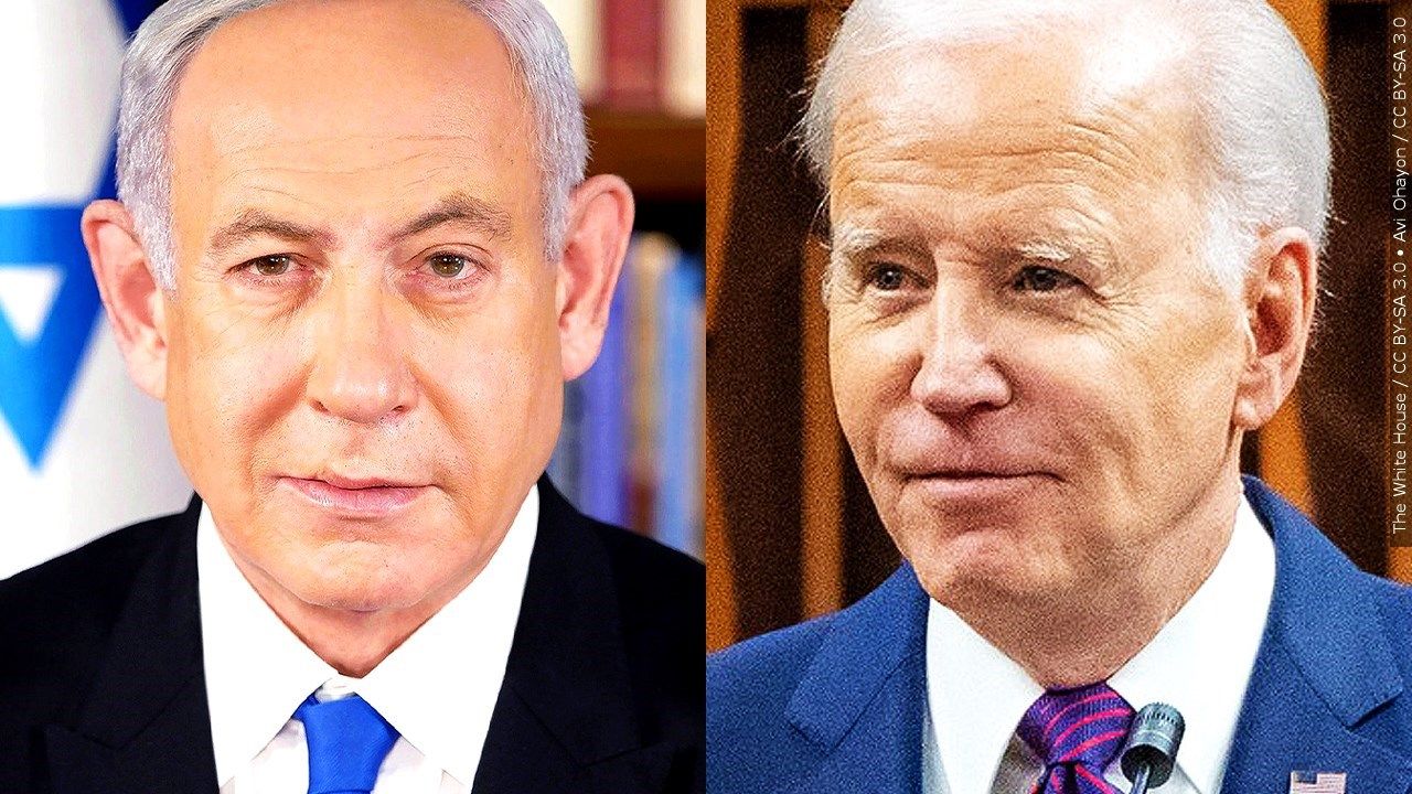 (L) Benjamin Netanyahu, Prime Minister of Israel and (R)Joe Biden, President of the United States.