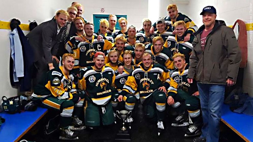 Humboldt Broncos junior hockey team, at least 14 killed and 14 injured in a bus crash involving a tractor trailer.