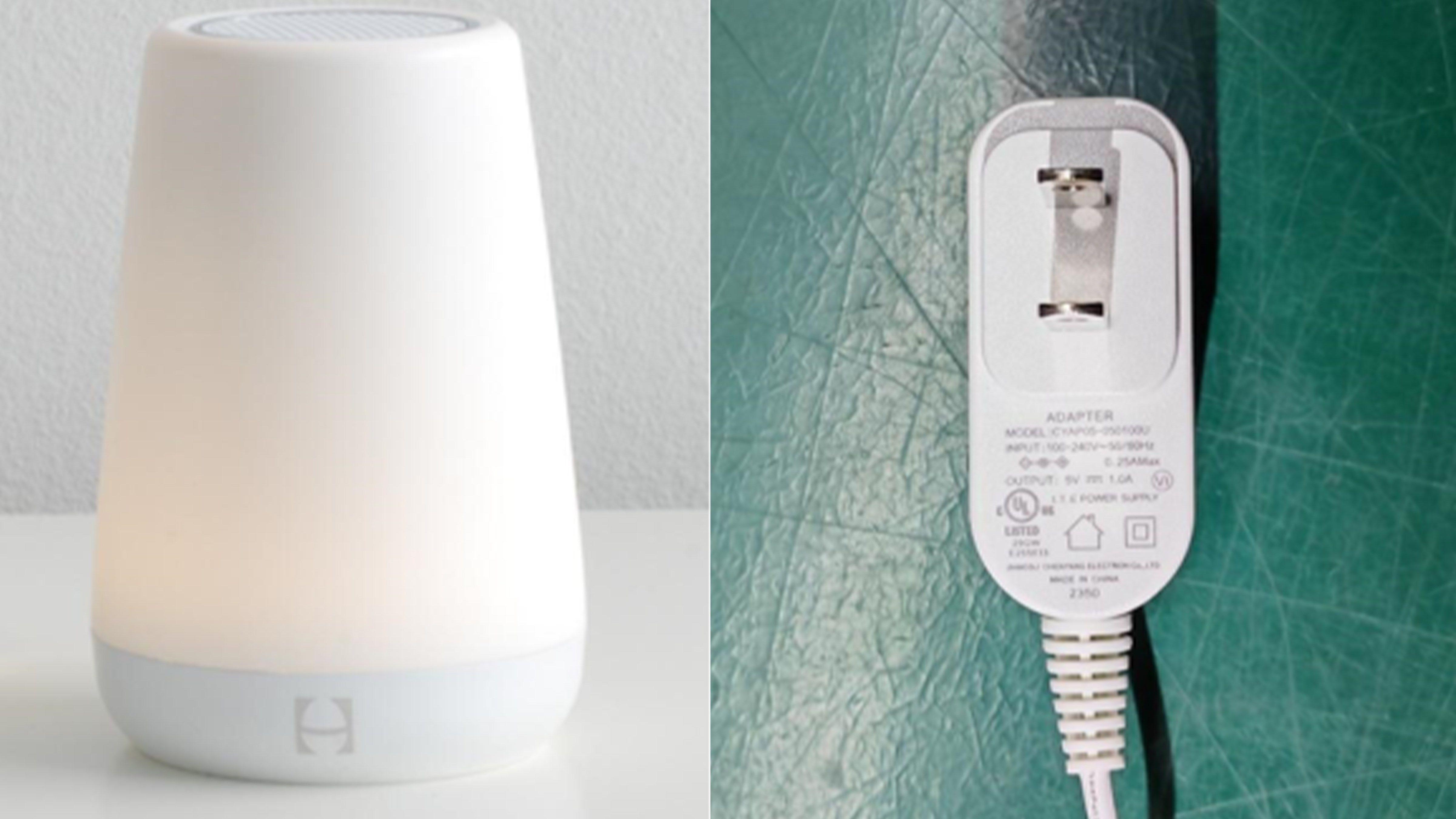 This photo provided by the U.S. Consumer Product Safety Commission shows an example of a Rest 1st Generation Sound Machine sold with a power adapter.