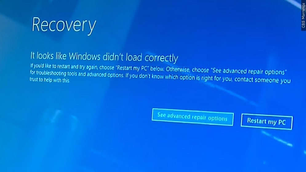 Computers and kiosks display in recovery mode as Microsoft outage causes computer issues worldwide, Photo Date: 07/19/2024.